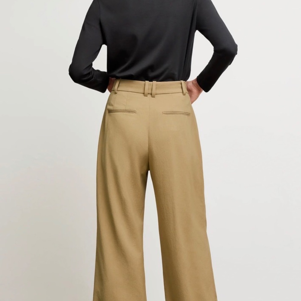 MM Lafleur Pleated Wide-Leg Trousers in Camel - Picture 5 of 8